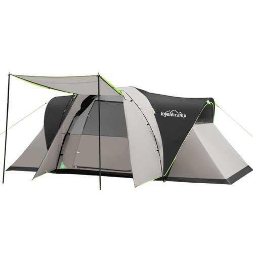 LOYEAHCAMP 8 Person Larger Extended Dome Camping Tent with 3 Rooms, Waterproof Semi-Freestanding Family Outdoor Tent with Spacious Interior and Mesh Windows
