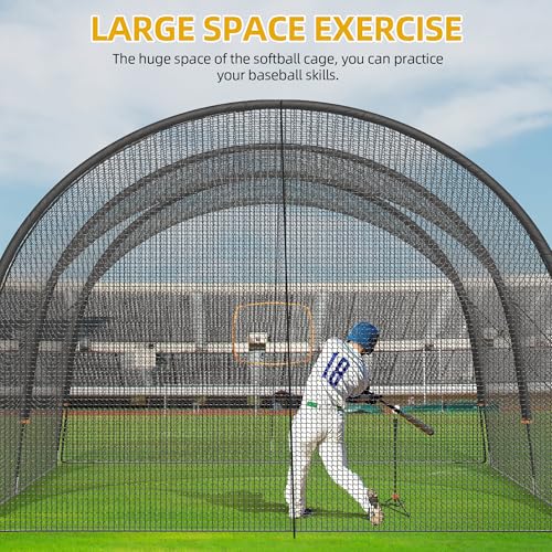 Shopsource Baseball Batting Cage, 22x12x8 Feet Baseball & Softball Hitting cage for Backyard Park, Portable Batting Cage System w/Carrying Bag
