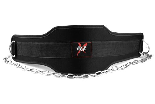 REBX Weight Belt – Heavy-Duty Nylon Dip Belt with Neoprene Padding – Ideal for Pull-Ups, Chin-Ups, Dips, Squats & Strength Training – Unisex Weightlifting Belt