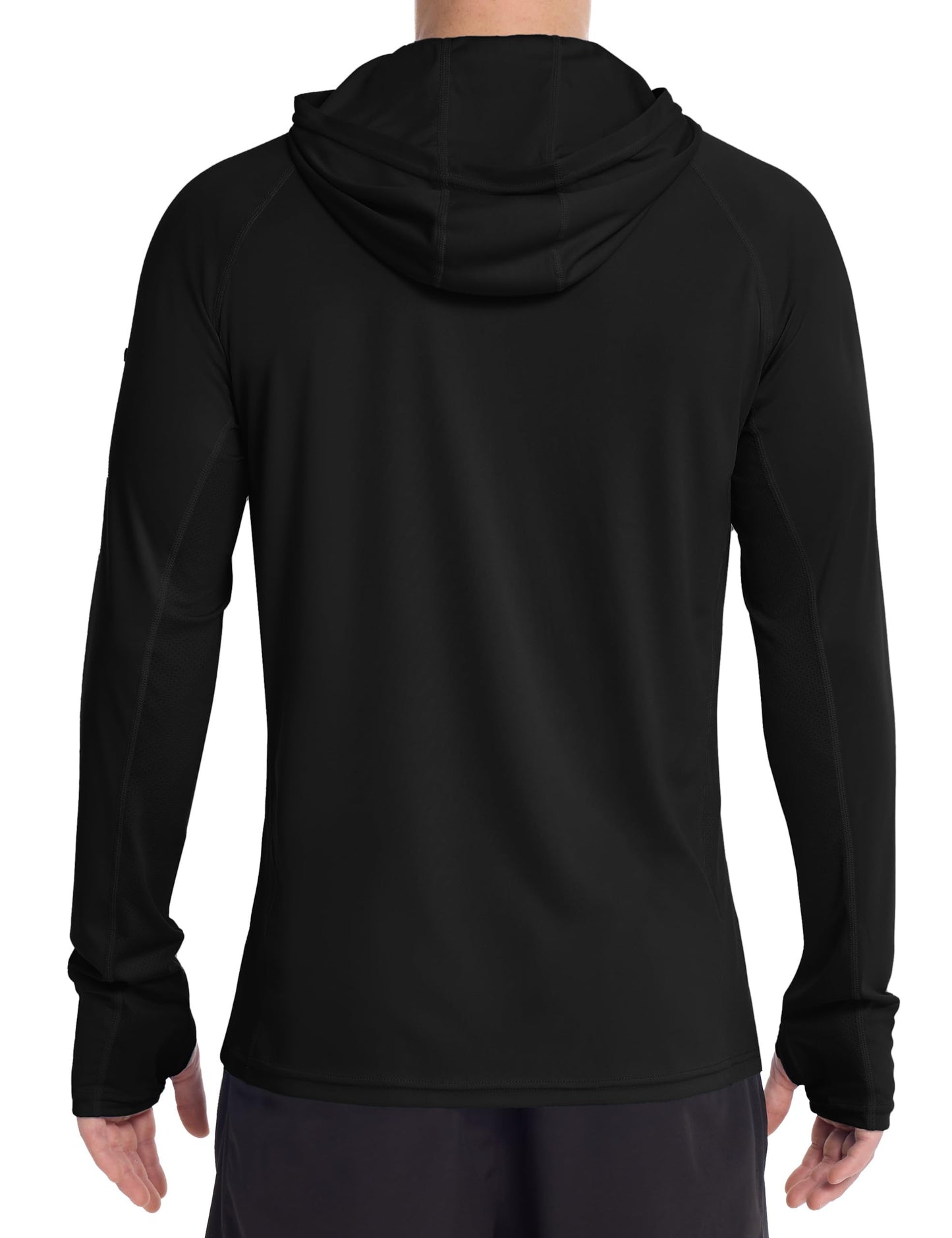 Roadbox Mens UPF 50+ Sun Protection Hoodie, Long Sleeve Fishing Shirt with Mask, Lightweight UV SPF Hooded for Hiking Running
