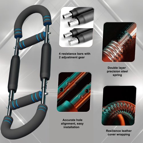 Twister Arm Trainer - Adjustable 40-100lbs Portable Spring Resistance Chest & Arm Workout Equipment with Detachable Design for Home Gym.