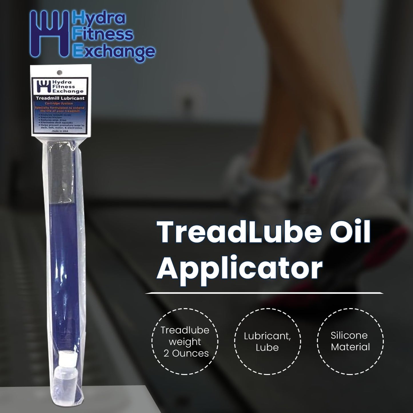 Hydra TreadLube Treadmill Walking Belt Lubricating Kit 100% Spirit Sole Fitness Silicone lube Tread Lube with 16" Applicator Reduces Friction Works with Most Treadmill