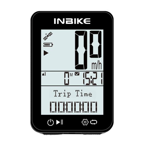 INBIKE GPS Wireless Bike Computer with Mount, IPX7 Waterproof Bike Speedometer, 2.4 LCD Cycling Computer with Automatic Backlight