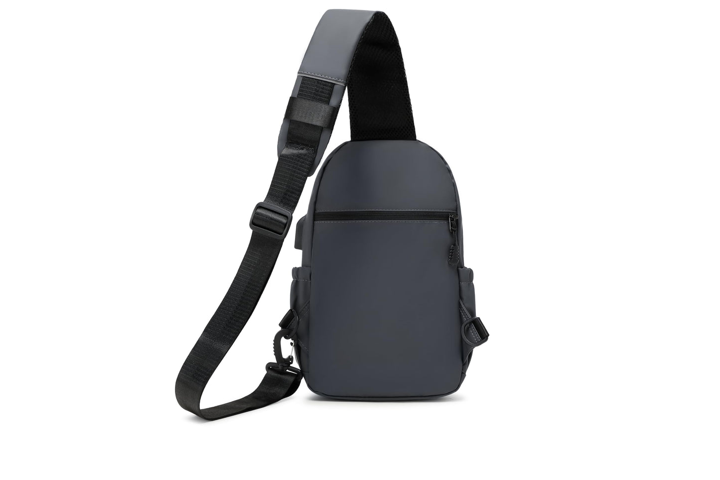 Anti Theft Sling Crossbody Backpack Shoulder Bag for Men,Mini Chest Bags with USB Charger Port For Casual Camping Biking Travel Cycling (Grey)