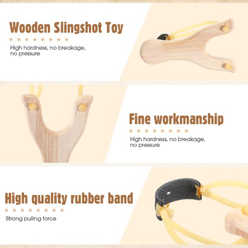 Soulchen 12 Sets David and Goliath Wooden Slingshot Game Sunday School Slingshot with Card Bible Game for Bible Story Party Decorations Religious Education Gift Classroom Home Activities Family Fun