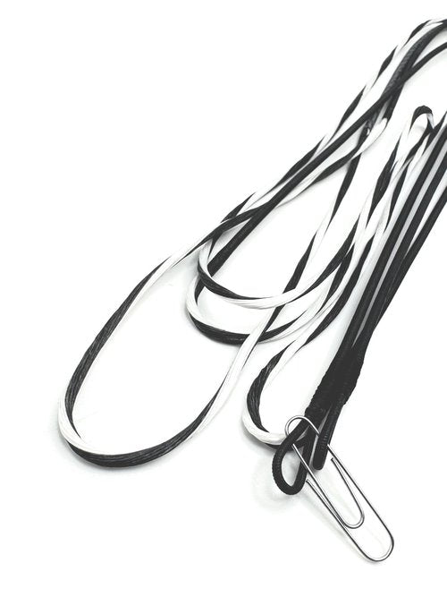 Genesis Compound Bowstring Set – Custom Colored Archery Bowstrings NASP Bows (Black & White)