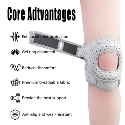 Seodon Wellknee Knee Brace, Wellnee Patellar Pad Realign Knee Joint While You Move,Adjustable Knee Brace for Men and Women with Side Stabilizers, For running, sports and exercise