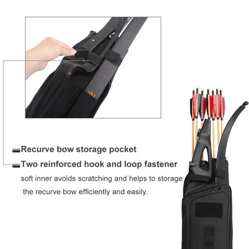 KRATARC Krayney Multi-function 4-Tubes Back Arrow Quiver Shoulder Hanged Target Shooting Archery Quiver for Arrows Takedown Bow (Black)