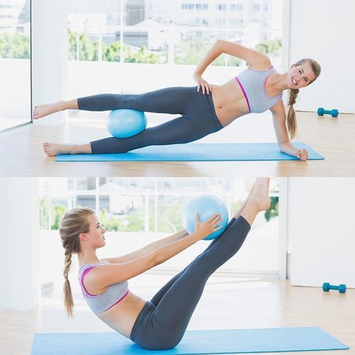 Pilates Essential Kit – 5-in-1 Home Workout Set with Resistance Bands, Yoga Ring, Stretch Straps, Pull Bands & Ball for Toning & Flexibility (Purple)