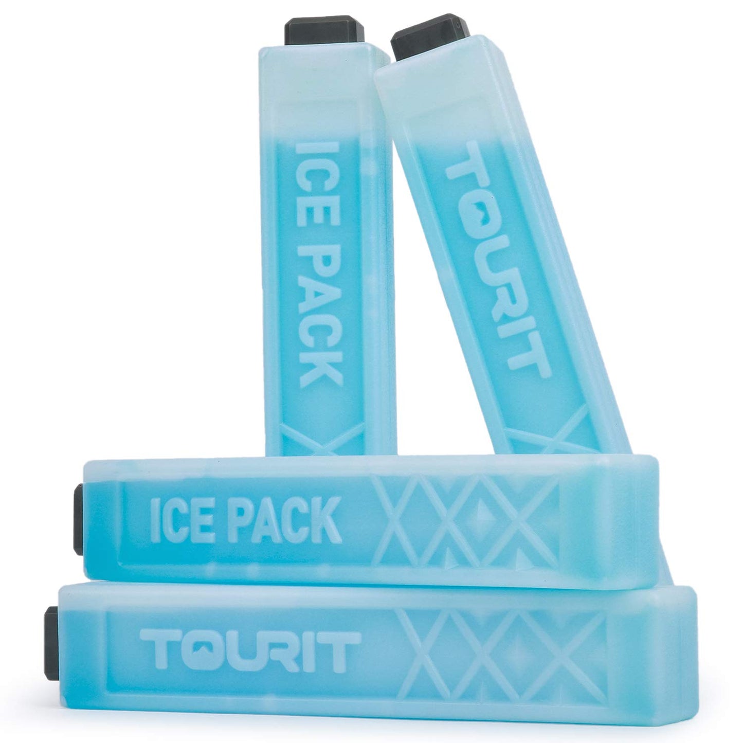 TOURIT Ice Packs for Coolers, 4 Pack Reusable Long Lasting Freezer Packs for Lunch Bags/Boxes, Cooler Backpack, Camping, Beach, Picnics, Fishing and More, Blue