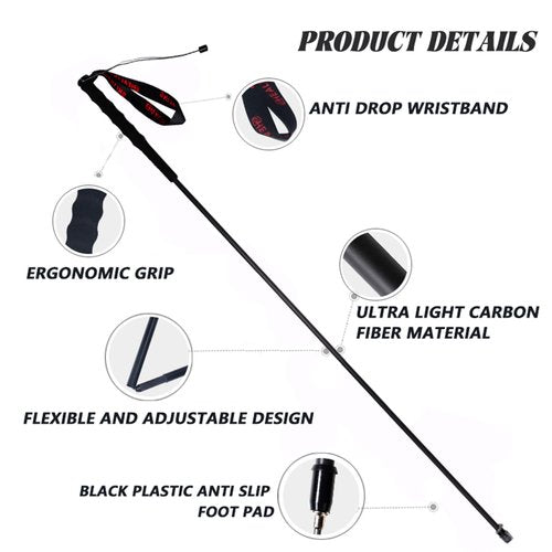 Carbon Fiber Trekking Poles - 2 Pack Ultralight Foldable Walking Sticks for Hiking, Camping & Mountaineering | Anti-Shock Ergonomic Hiking Poles with Cork Grips for Men & Women (110CM)