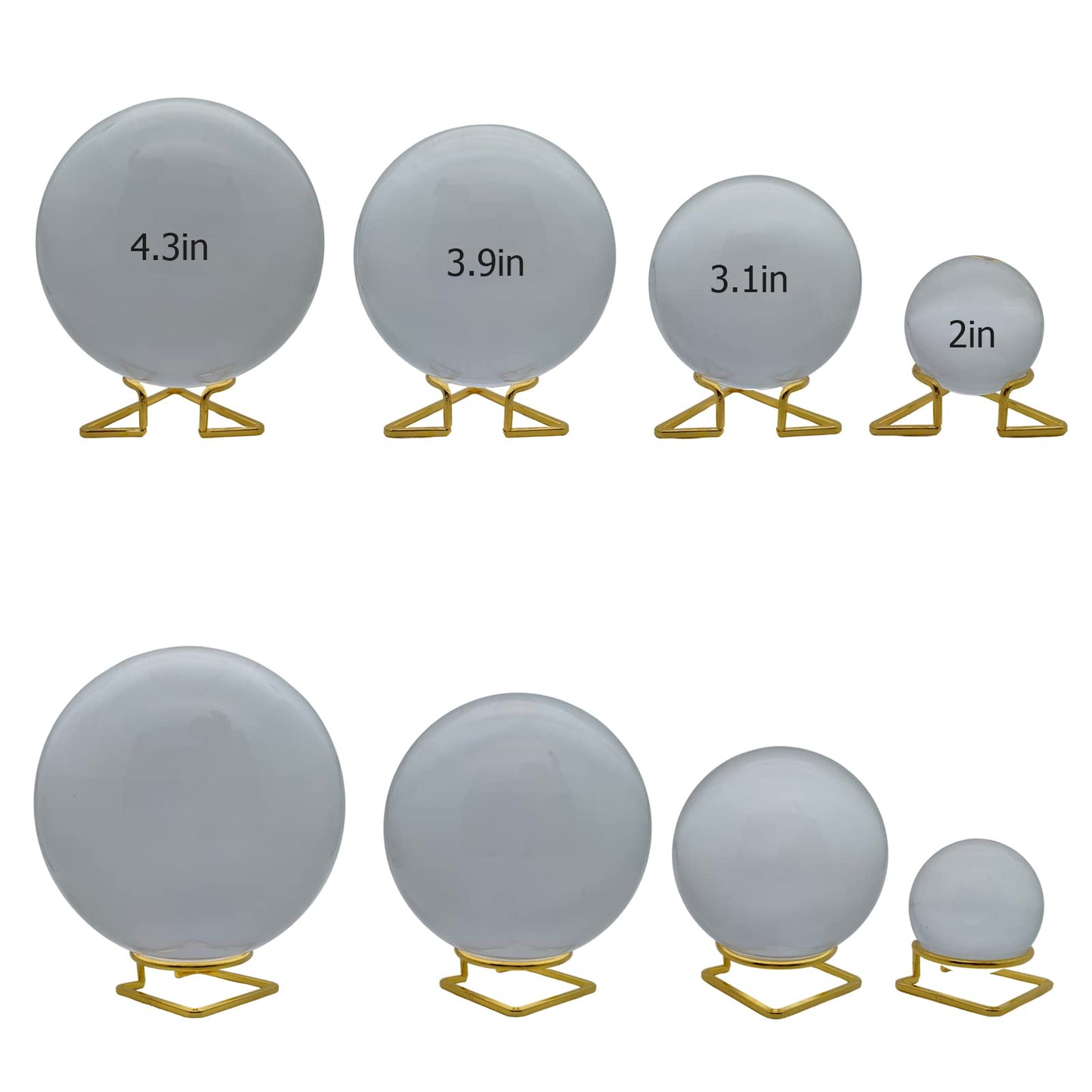 Nwsrayu 2 pieces Metal Crystal Ball Holder, Lensball Base, Sphere Display Stand for Globe Balls ,Geode, Rocks, Crystals, Baseballs,Tennis Balls,Mineral Agate Fossil Coral Gemstone 50-110 mm