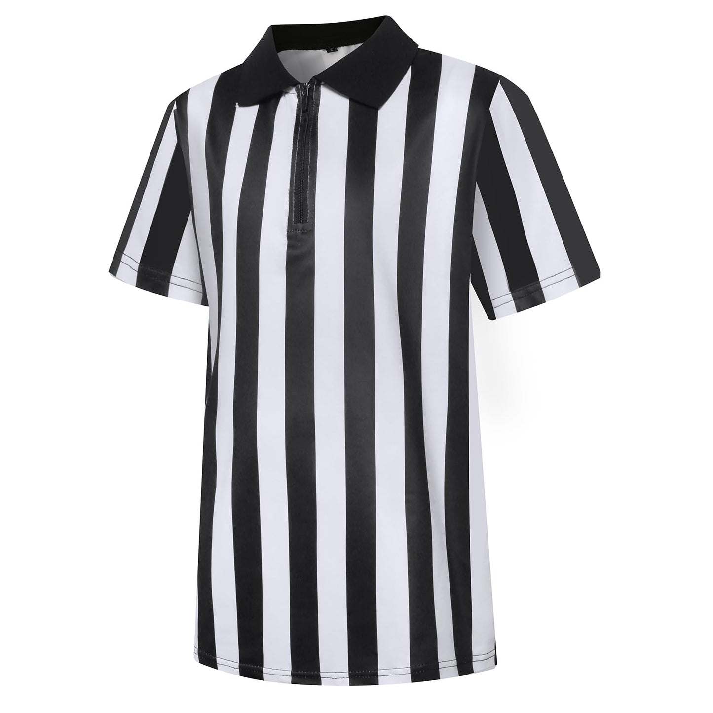 Referee Shirt Costume Kids Football Basketball Official Umpire Jersey Black White Stripe Pro Ref Uniform Short Sleeve