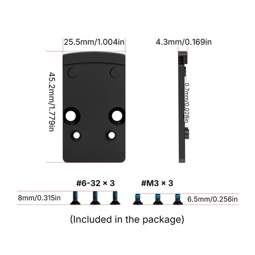 Osight RMR to RMSc Adapter Plate for RMR Slide Cut, Compatible with Standard RMSc Footprint Red Dot Sights