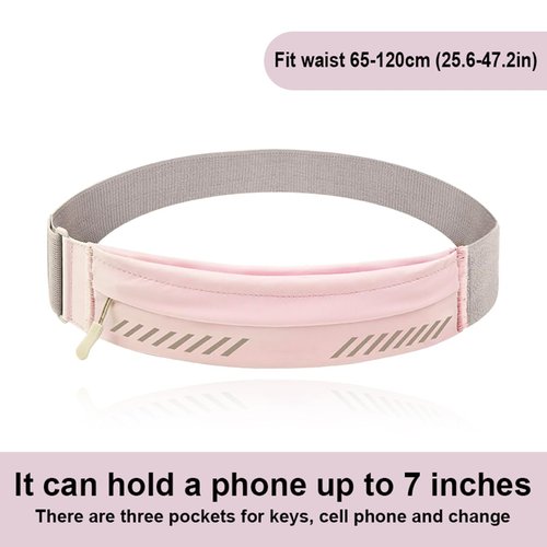 Slim Running Belt, Big Single Pocket Sweatproof Waist Pack Workout for Phone Holder Fanny Bag for Men Women, Runner Pouch for Walking Cycling Camping Gym