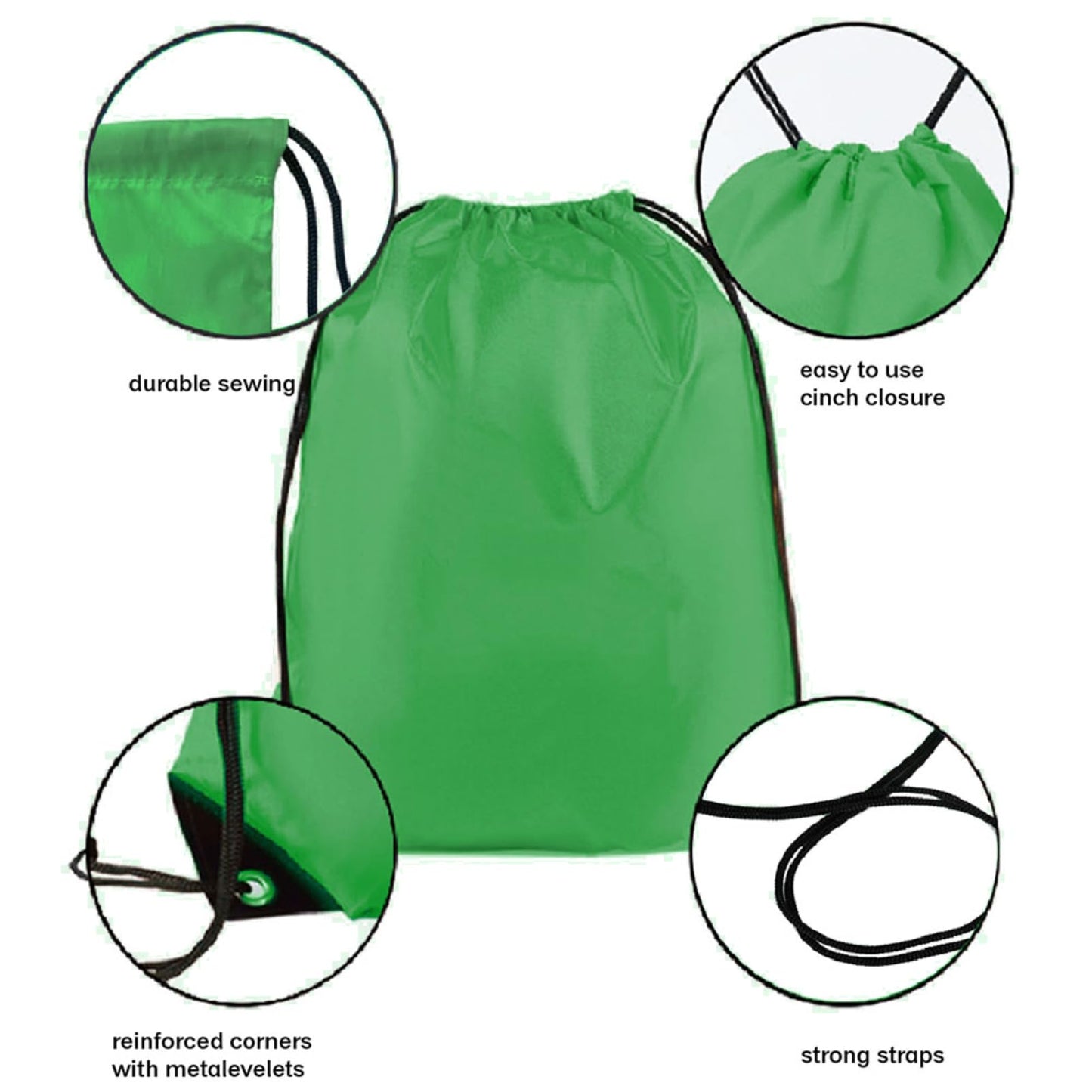 JohahaTim Drawstring Backpack Bulk 24Pcs Draw String Backpack Bags DIY Gym Sports Traveling Yoga Cinch Bag Sackpack Drawstring(green)