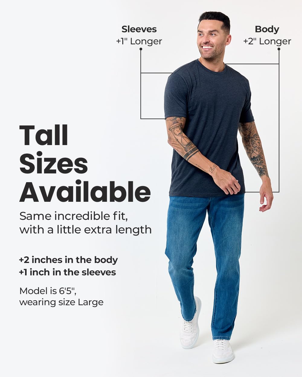 INTO THE AM Men's Plain Tees 6 Pack Multipack - Fitted Crewneck Gym Casual Workout Tshirts Shirts for Ment (Black/Charcoal/Grey/Indigo/Navy/White, X-Large)