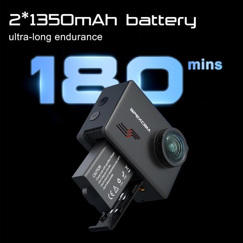 Apexcam Action Camera 4K Touch Screen, 131FT Waterproof Camera Underwater, 60FPS 64MP Sports Camera Helmet for Vlog, 170 ° WiFi Camcorder, 8X Zoom, Remote Control, 64GB Card,Mount Accessories