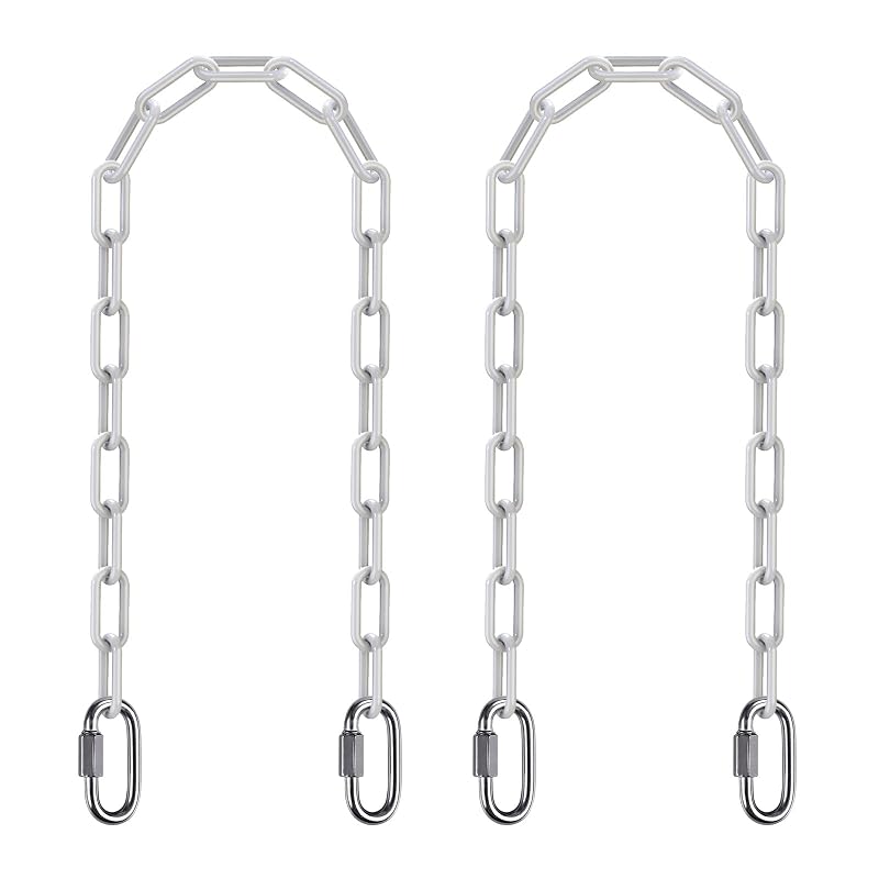 40-Inch Hanging Swing Chains (2-Pack) with White Plastic Coating
