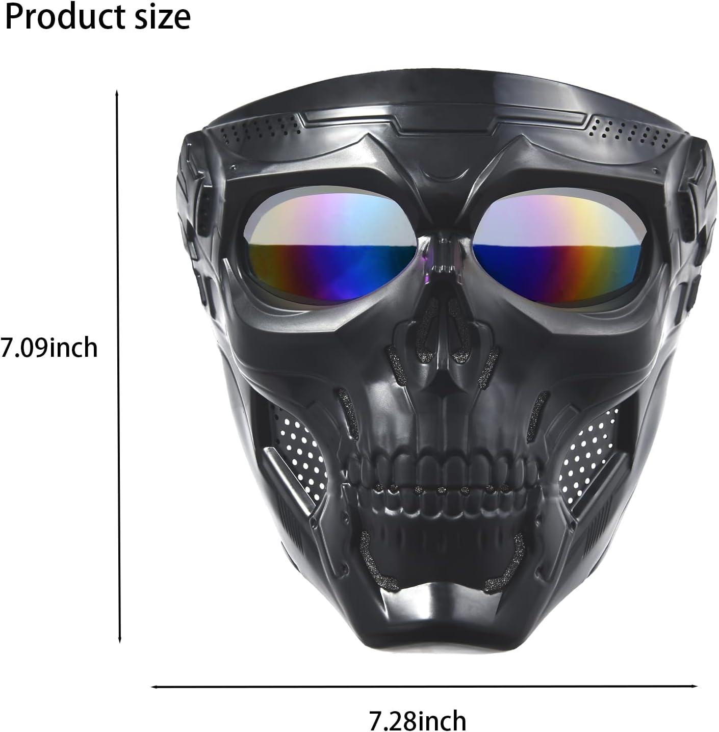 2PCS Airsoft Mask Paintball Mask Full Face Tactical Mask Suitable for CS Survival Games Shooting Cosplay Movie Halloween Skull Mask