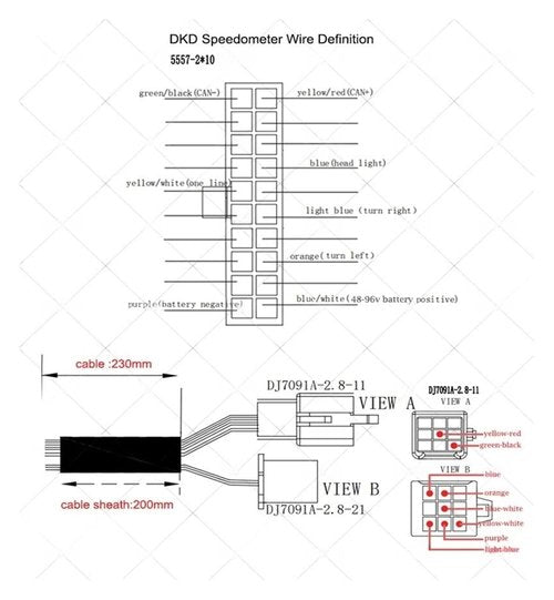 Mechanivis DKD Adjustable ONE-LIN Communication Electric Scooter LCD Speedometer Display for Votol Controller and Fardriver Controller