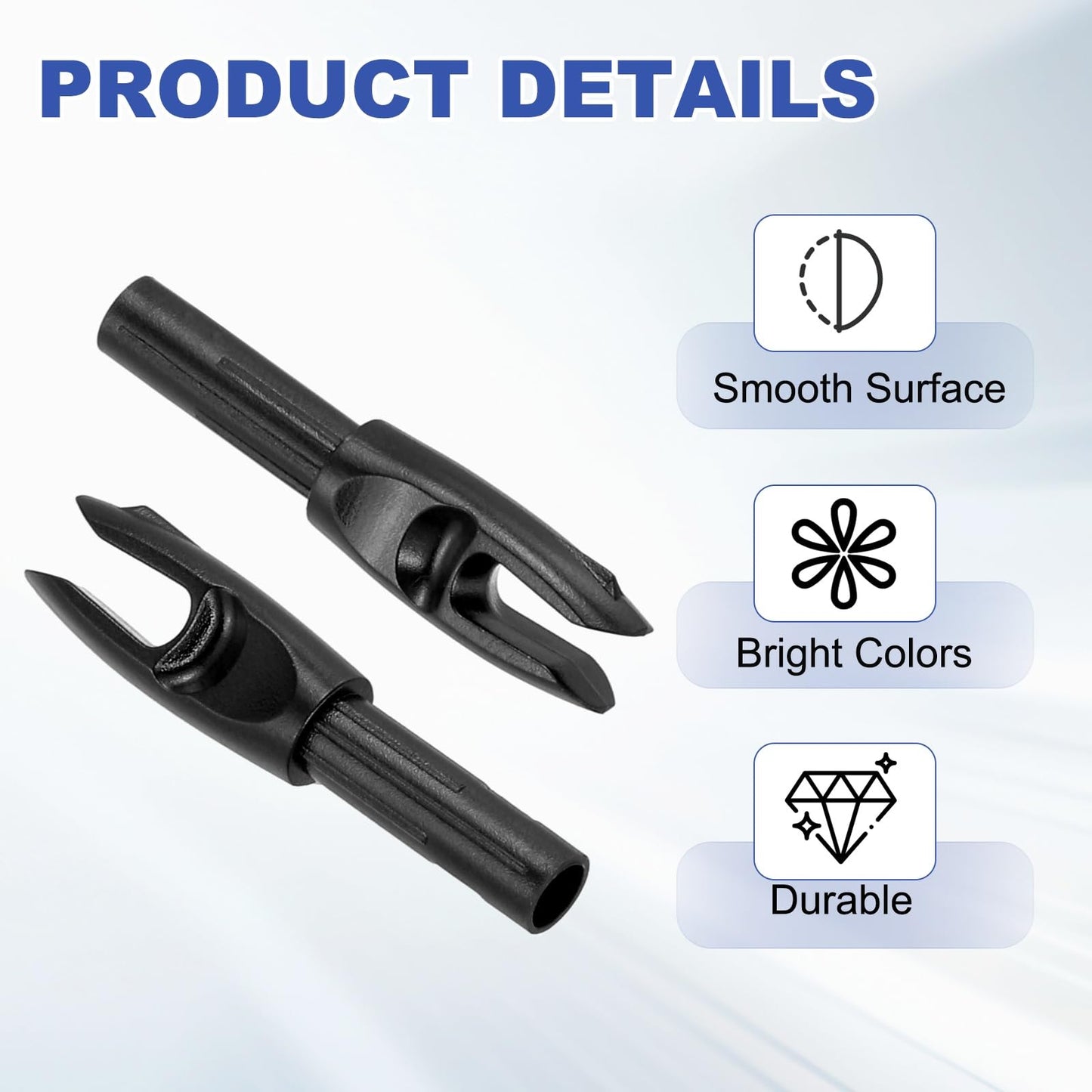 PATIKIL Archery Arrows Nocks 4.2mm, 30 Pack Plastic Insert Arrow Nock Replacement Arrow Tails for Hunting Shooting Compound Recurve Bow, Black