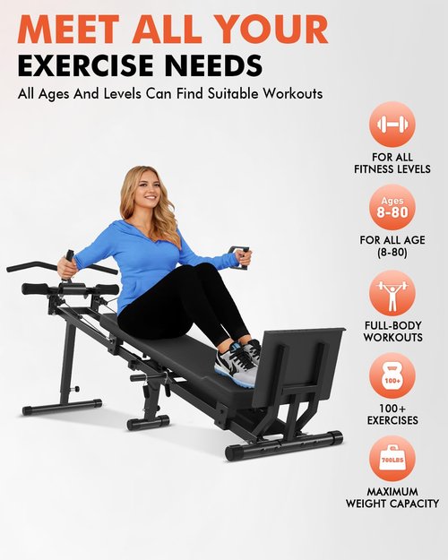 GMWD Total Home Gym with Detachable Footplate,Swing Attachment and Weight Holder,Versatile Total Body Training Machine for Home Gym Workout(Machine Only)