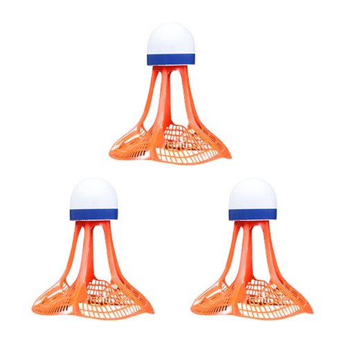 CAQYPVH 3X Windproof Badminton Badminton Shuttlecocks Wear Resistant Stable Sports Training Badminton Balls for Garden, Orange