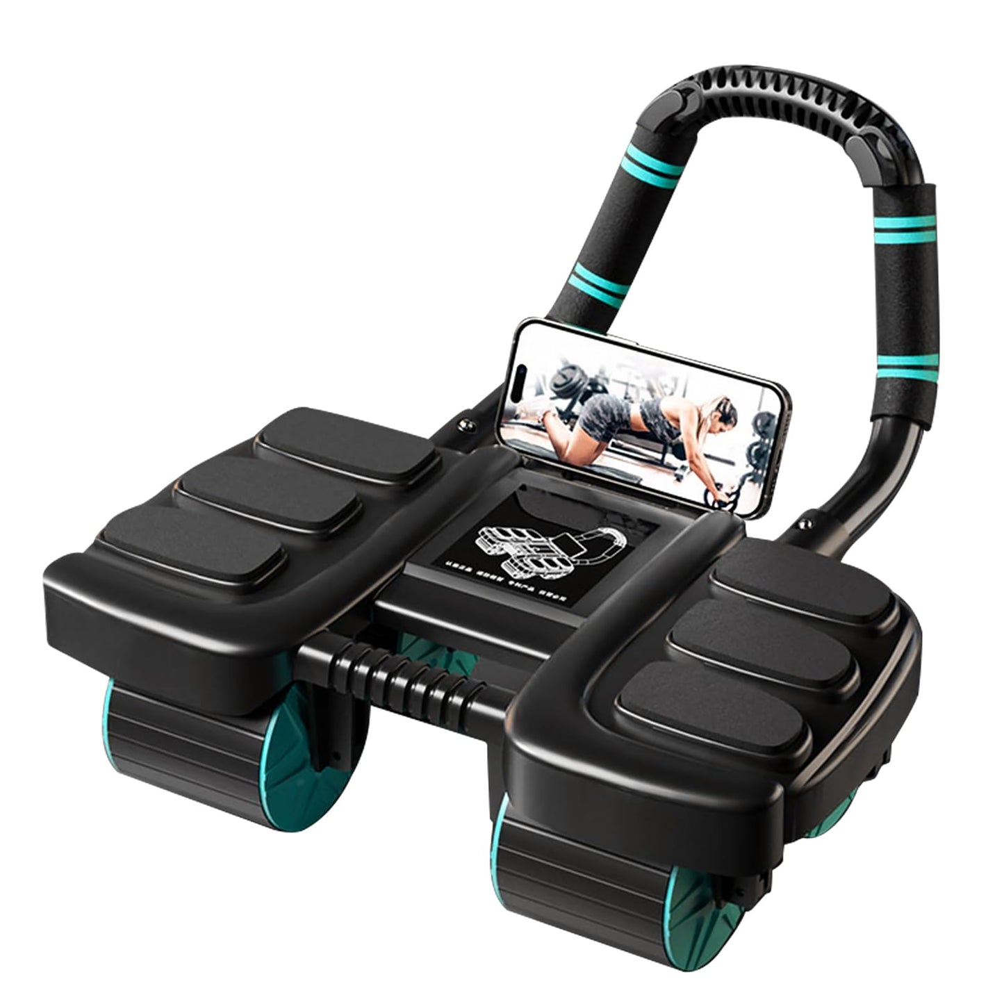 2024 New Ab Wheel Roller with Elbow Support - Automatic Rebound Abdominal Wheel Roller, The Upgraded Four-wheel Abdominal Wheel Core Workout Equipment Home Gym Abs Machine