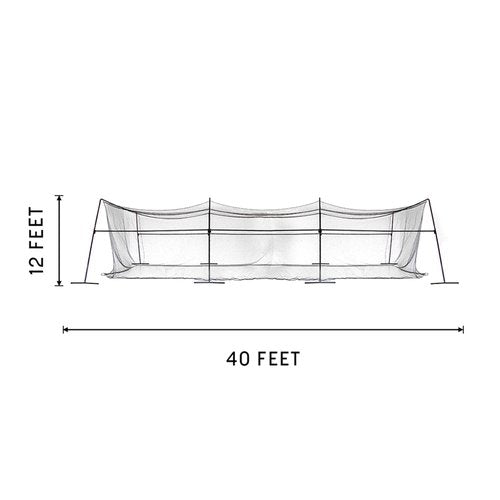 Skywalker Sports 40 Foot Competitive Batting Cages for Backyard or Indoor Baseball and Softball Collapsible Black Frame and Net