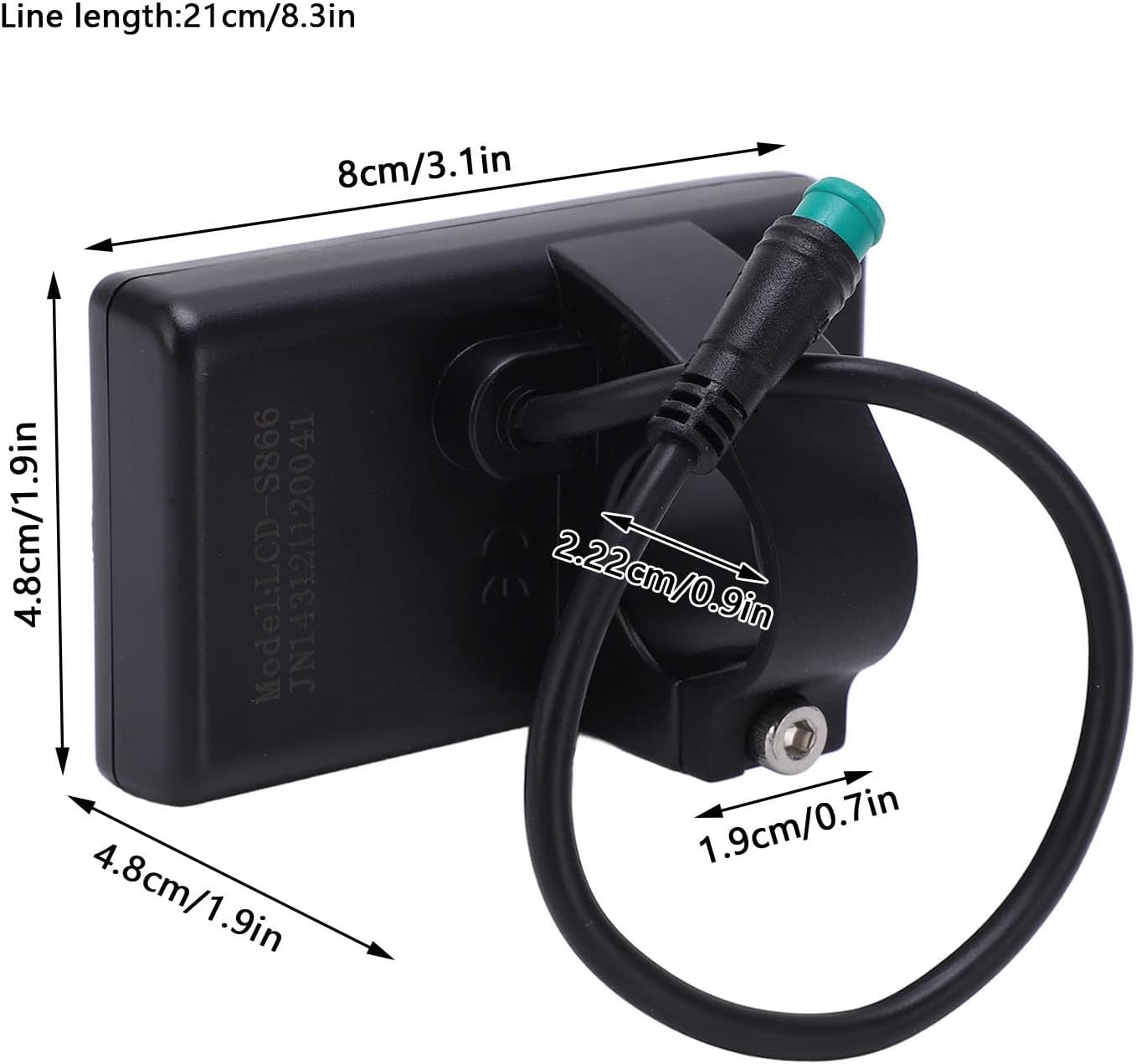 24V 36V 48V Electric Bicycle LCD Display, S866 Waterproof Electric LCD Display Control Panel Power Speed Meter for 22.2mm Electric Bike Handlebar E Bike Scooter Parts