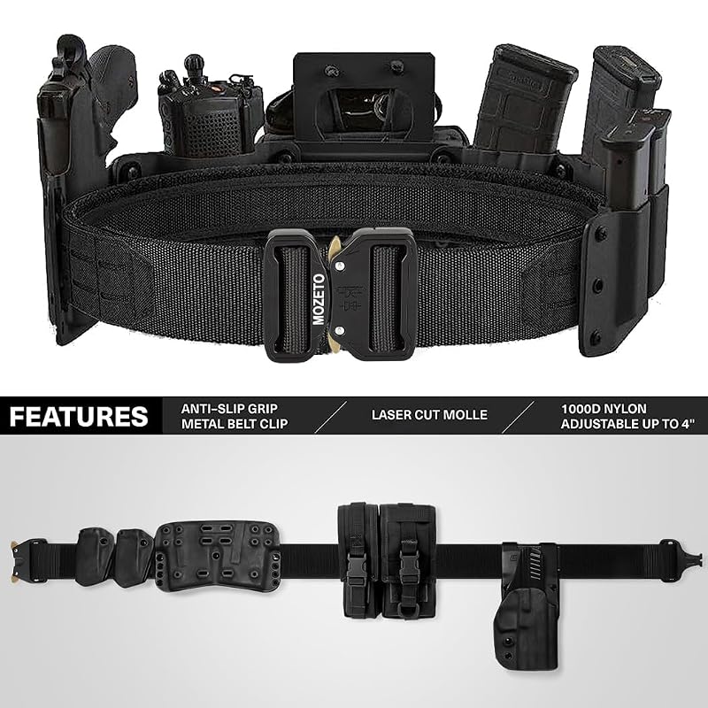 MOLLE Battle Belt 2" Quick Release Duty Belt for Law Enforcement Black Large