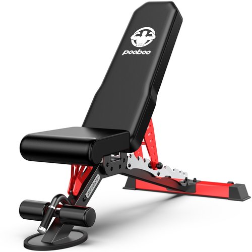 Pooboo Weight Bench, Heavy Duty Bench and 8 Adjustable Positions Workout Bench Press for Home Gym Strength Training