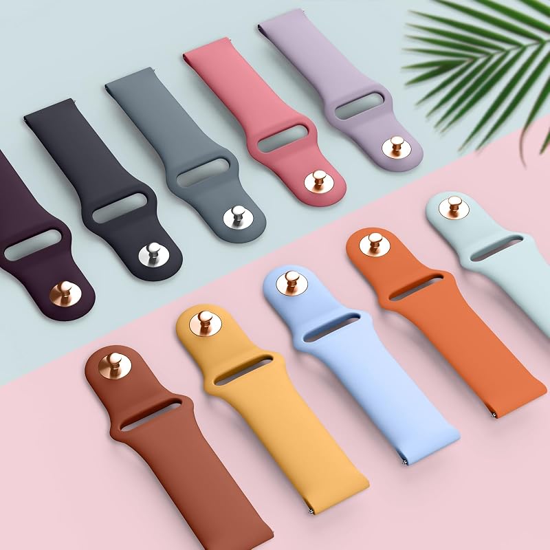 4 Pack Fitbit Versa 2/ Versa/ Versa Lite/ Versa SE Silicone Bands Yellow Orange Coral Sky Blue