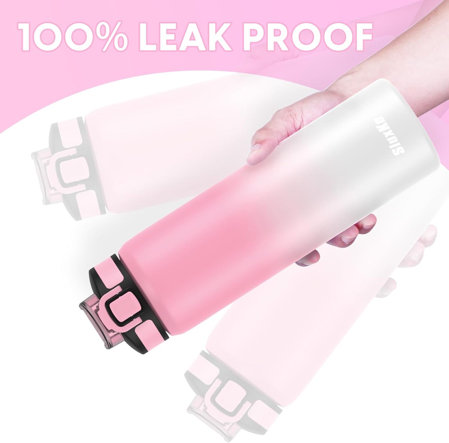 24oz Leakproof Vacuum Insulated Water Bottle, Ideal for Hot or Cold Drinks, Double wall Straw Drinking Bottle, BPA-Free, Prefect for Sport,School, Office, Fitness