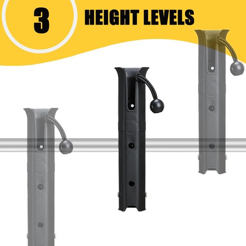 VEXPLO Adjustable Pole Mount Bike Fishing Rod Holder for Bicycle, Chairs, Cart, Scooter, Motorcycle, ATV & Beach Car, Bike Fishing Pole Holder Rack with Mount Clamp (1.6" Inner Diameter)