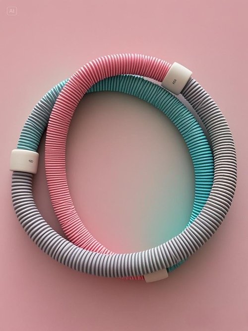 Weighted Soft Spring Hula Hoop for Adults – 3.3lb Foldable Fitness Hoop, Waist-Friendly Design, Portable Slimming Exercise Equipment for Home and Travel（Upgrade to Fully Enclosed Silent Version）
