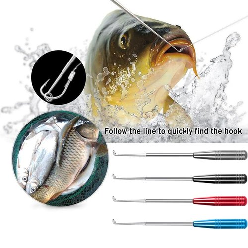 Fish Hook Remover Tool, Fishing Hook Quick Removal Descending Device, Fishing Gear Security Equipment Kits for Adult, Hook Extractor Accessories Detacher Tools with 4PCS Storage Tube