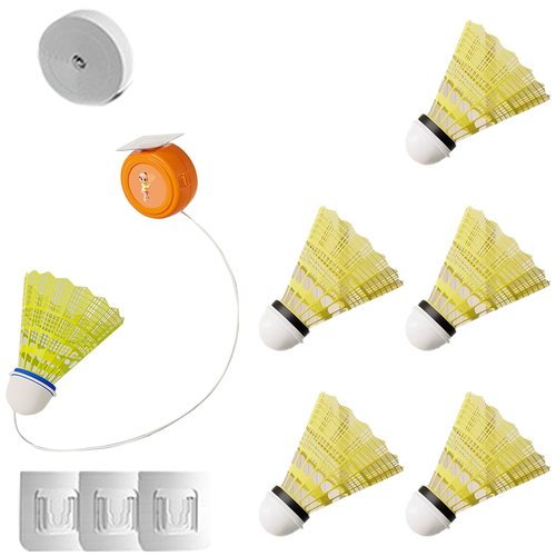 COOLHOOD Badminton Training Tool Badminton Single-Player Rebounds Trainer Portable Badminton Practice Equipment Enduring