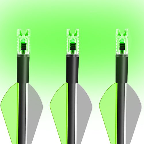 KEAUP 6 Pack Lighted Nocks for Crossbow Bolts with .285”/.297”/.300”/.305” Bushings Half-Moon Crossbow Nock LED Nock, ON/Off Switch Included