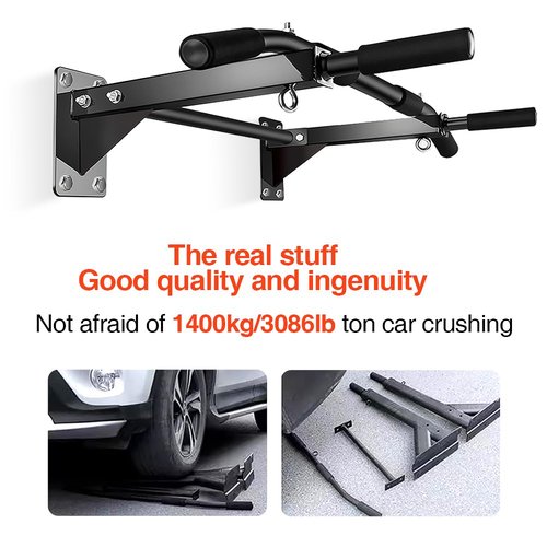 Wall-Mounted Pull-Up Bar – Drill Installation, Home Gym Equipment for Indoor Fitness, Chin-Up Bar for Strength Training, Spine Stretching & Inverted Workouts