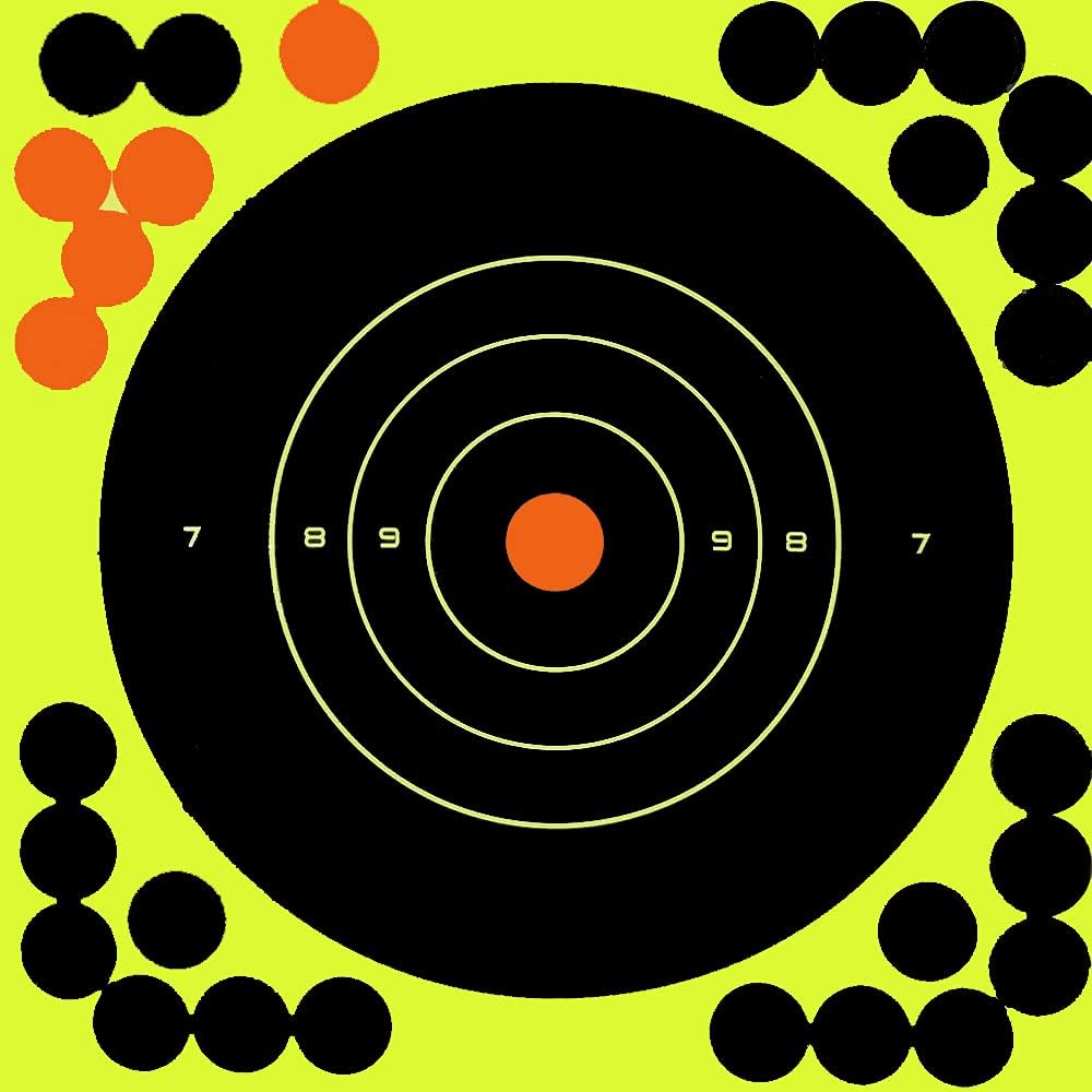 100 Pcs 8" Self Adhesive Splatter & Reactive Shooting Targets for Gun-Pistol-Rifle-Airsoft-Pellet Gun- Air Rifle (100 pcs)
