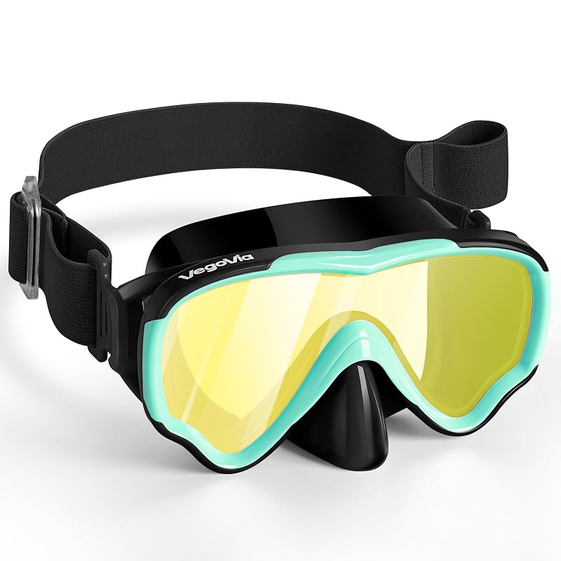 Kids Swim Goggles with Nose Cover - I-Black-Green + Gold Lenses