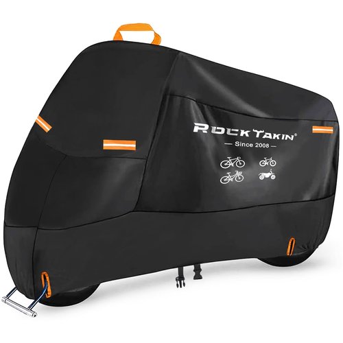 Bike Cover for 1 Bike Outdoor Waterproof, 300D Oxford Heavy Duty Bicycle Cover Rain Dust UV Wind Proof Bike Tarp with Reflective Strips Storage Bag for Mountain Road Electric Bike