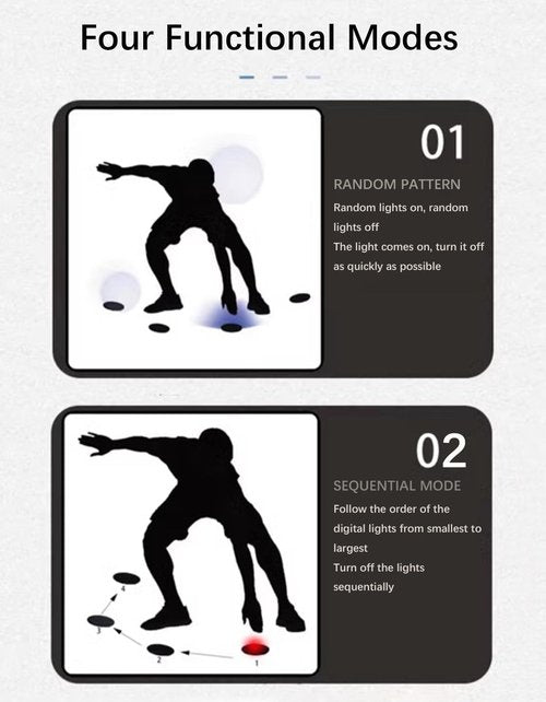 Agility Training Lights, Portable Sports Fitness Lights Trainer, Improve Speed, Agility and Reaction Time Training Kit(4)
