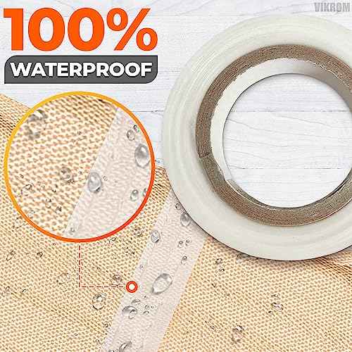 VIKROM Tent Seam Tape 65 Ft Lenght 0.8 Inch Wide Waterproof - White Tape Tent Repair Waterproof Seam Sealer