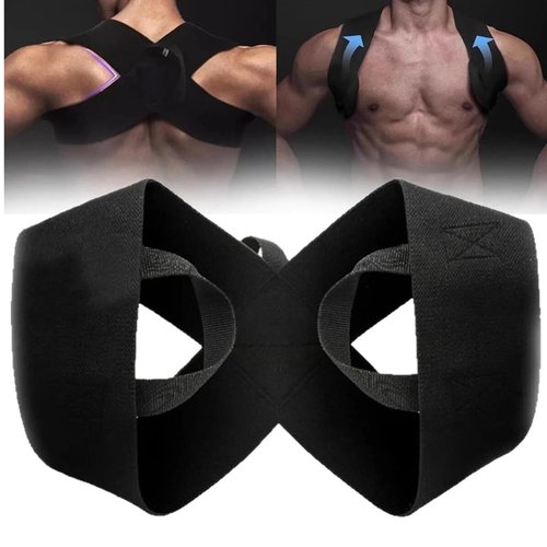 OLITE Fitness Heavy Shoulder Straps, 2025 Upgraded Back and Neck Posture Support Brace Shoulder Training Assist Straps for Weight Training, Chest-Opening & Back-Straightening Support (XL)