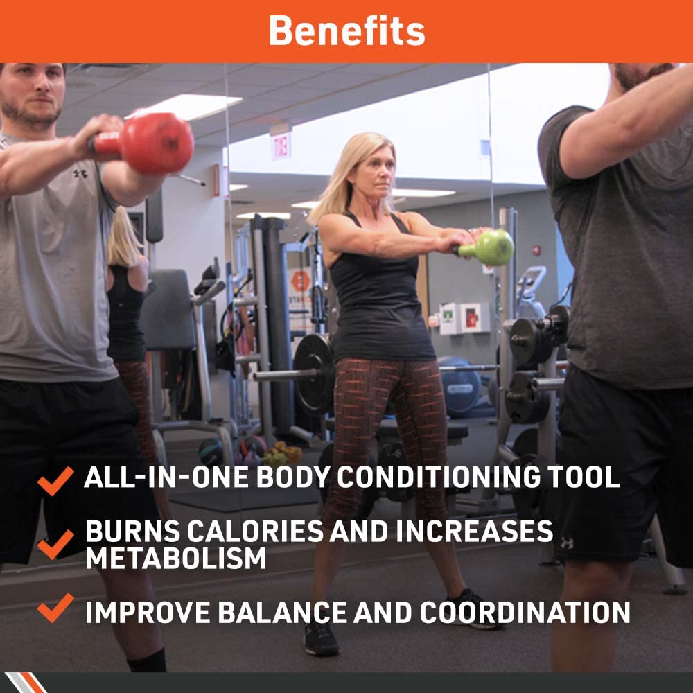 Body Sport Cast Iron Vinyl Coated Kettlebells, 25 lb., Red – Kettlebell for Weight Lifting – Strength Training Kettlebell – Professional Fitness for Gym & At Home