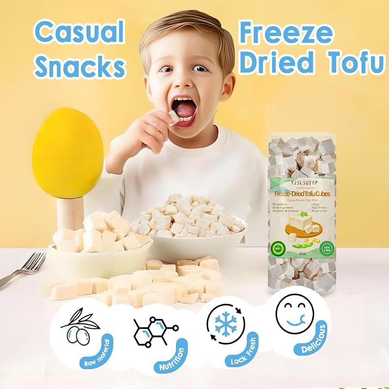 Freeze-Dried Tofu Cubes – High-Protein Vegan Meat Alternative, 6 oz