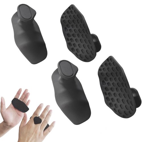 XQC Weight Lifting Grips with Wrist Support & Anti-Slip - Fingerless Rubber Gym Gloves for Men Women, Pull-Ups, Dumbbell, Barbell Training (4Pcs, Black)